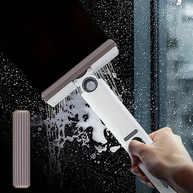 Mini Mop Portable Self-Squeeze Short Mop Lazy Hand Wash-Free Strong Absorbent Mop Wet and Dry Use Bathroom Desktop Glass