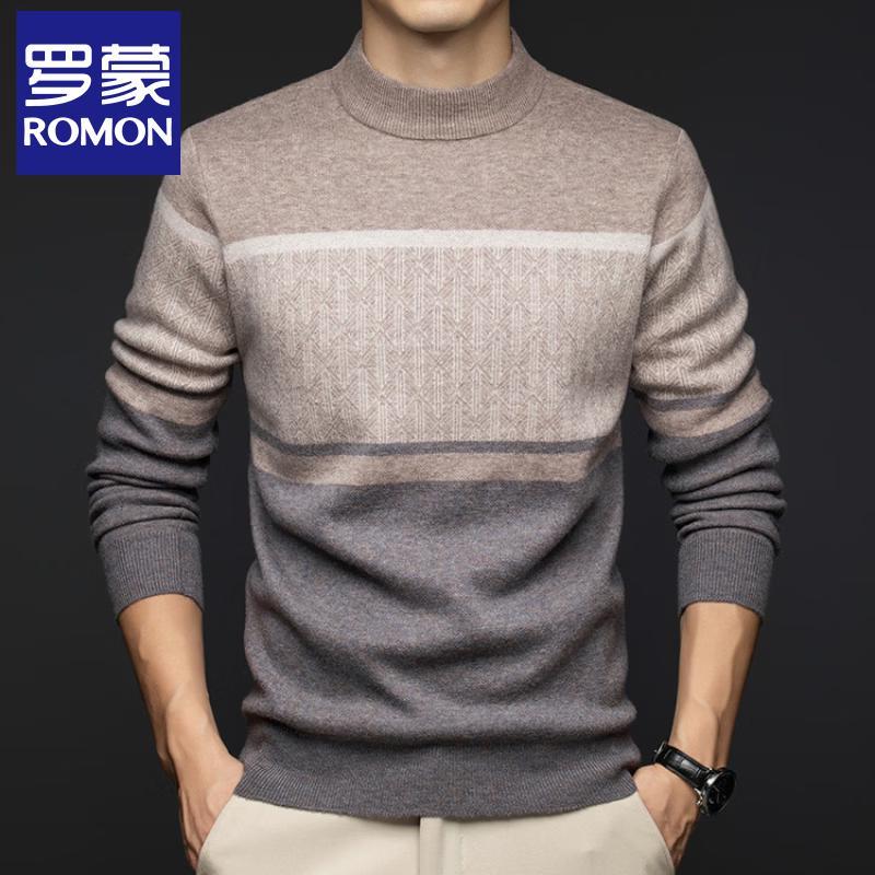 

ROMON Men s 100% Pure Wool Crew Neck Sweater 3XL