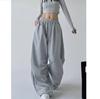 Y2K Harajuku Wide Leg Sweatpants Women Streetwear Baggy Oversize Gray Sports Pants High Waist Drawstring Casual Joggers Trousers
