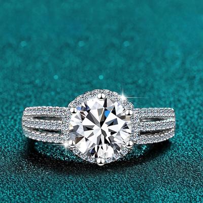 3ct Diamond Moissanite Ring for Women 925 Sterling Silver Band Engagement Wedding Party Luxury Rings with Certificate