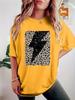Plus size women's clothing, fashionable printed round neck T-shirt, casual style for women,