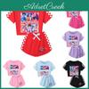 Kpop Demon Hunters Pattern Kids And Adult Pajama Set With Cotton Material And Short Sleeve Design For Lounging