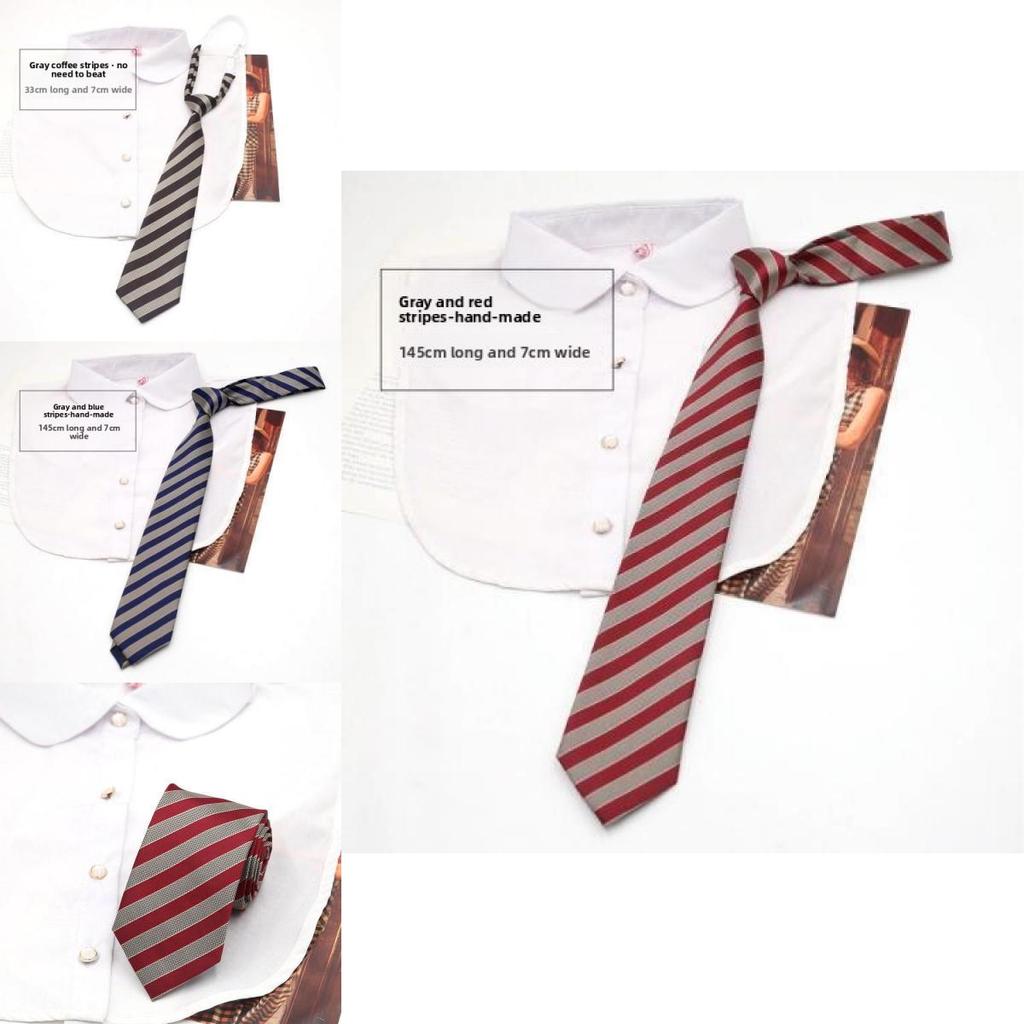 Traditional Polyester Kids Tie With Striped Pattern For School Uniforms