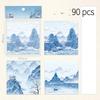 90 Sheet Retro Chinese Style Memo Pad Vintage Landscape Scrapbooking Memo Pad Lovely Sticky Note Scrapbooking Material