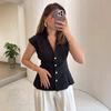 European and American  Foreign  Workplace Versatile Women's Clothing 2026 Spring and Summer Casual Fashion Shirt Solid Color Short-sleeved Vest Top