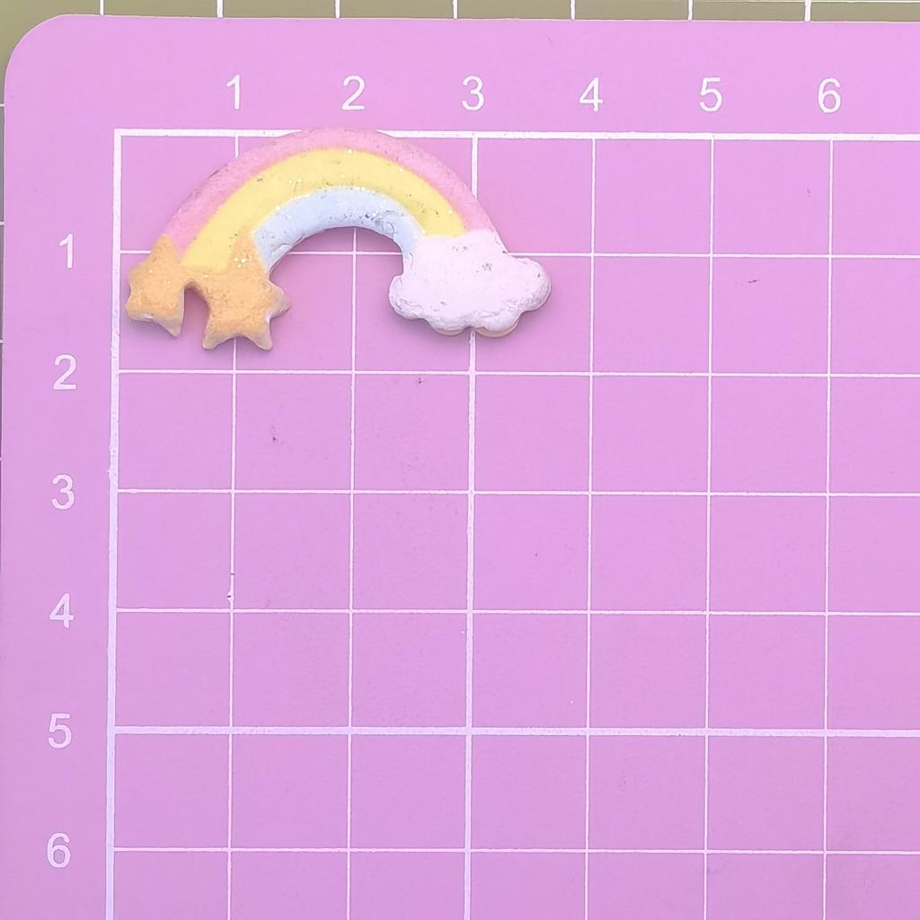 100pcs Kawaii Rainbow Cloud Flatback Charms Glitter Resin Cabochon Embellishments DIY Scrapbooking Supplies
