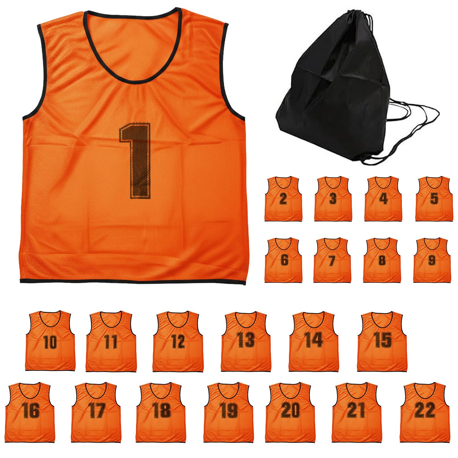 

[Logic] Logic Bibs Set for Children and Adults, 10 Colors Available, Numbered, Mesh, with Storage Bag, 30-Day Warranty, for Soccer, Basketball, Futsal