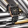 Fashion Square Quartz Watch Men's Luxury Steel Strip Business Date Chronograph Watches