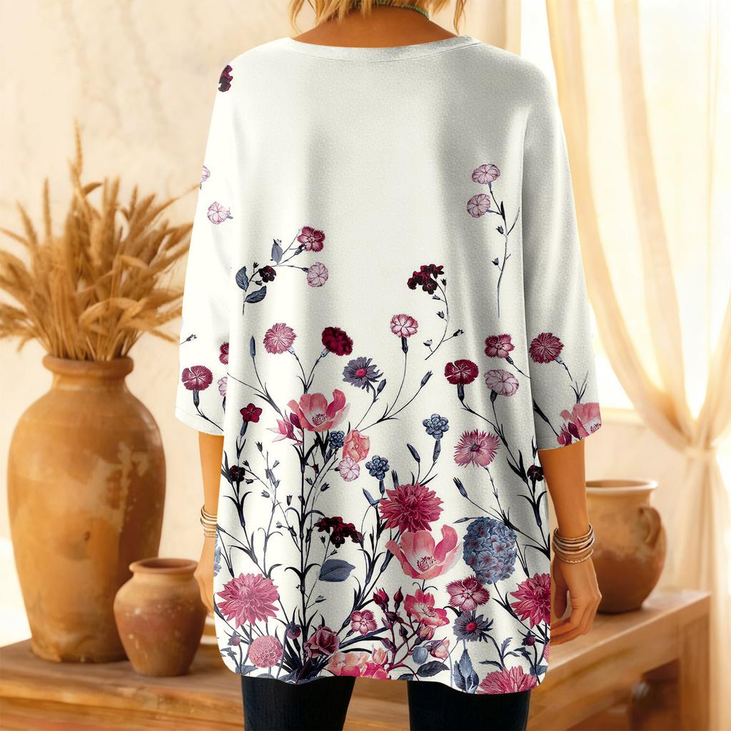 Damskie koszulki z rękawem 3/4 Koszulki z grafiką Koszulki Codzienne Podstawowe Top Bezrękawniki