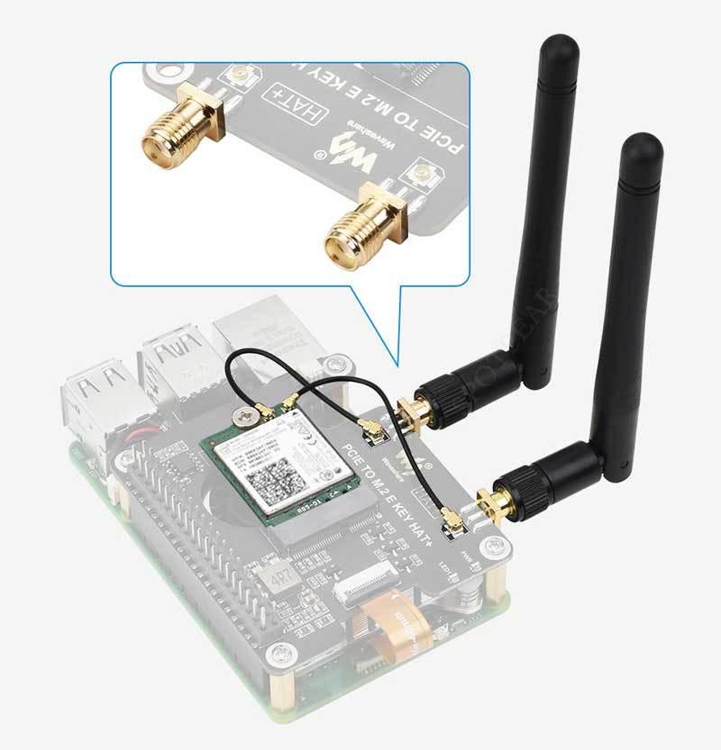 Raspberry Pi 5 M.2 E Key NGFF To PCIe Adapter Board for Wi-Fi 6/7