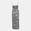 Women's VERO MODA Straight-cut Long Dress with Graphic Pattern and V-neck