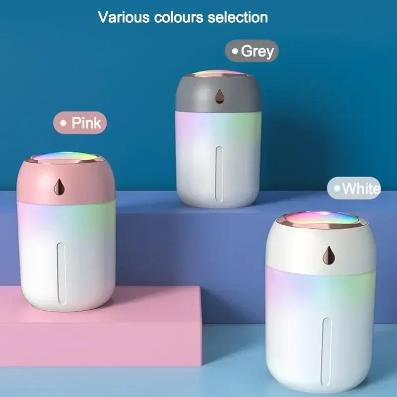 Mini Humidifier USB Plug Nanoscale Silent Streaming Ambient Light 330ML Mist Adjustable Portable For Car Office Household