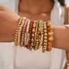 18-piece Set of Imitation Pearl Shell Coconut Shell Glass Beaded Bracelet Holiday Style Jewelry