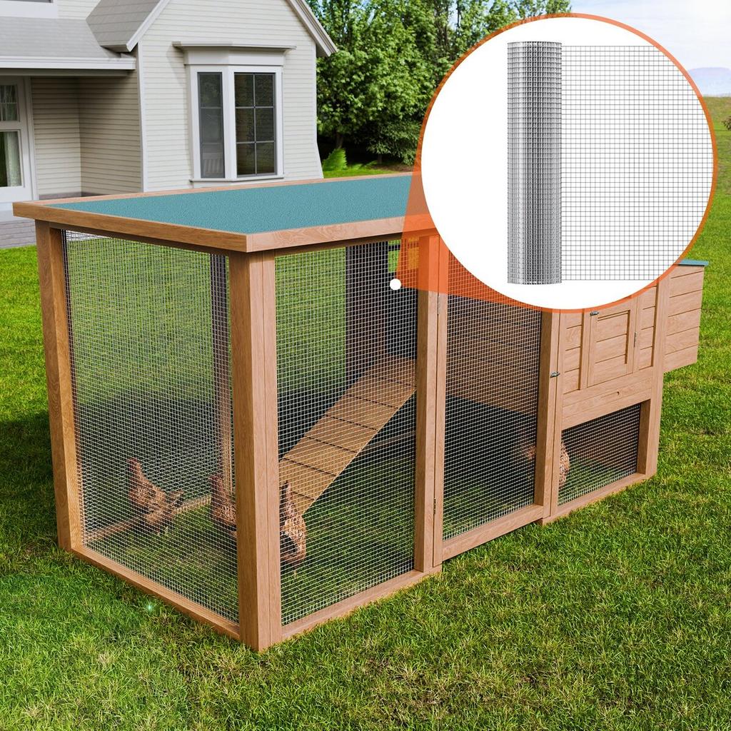 Hardware Cloth, 1/2 inch 24in x 25 ft 19 Gauge, Hot Dipped Galvanized Wire Mesh Roll, Chicken Wire Fencing, Wire Mesh for Rabbit Cages, Garden, Small