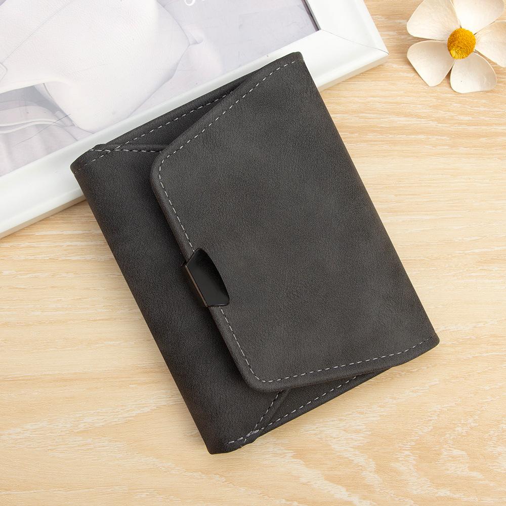 Women's Short Small Wallet, Retro Matte Leather Change Bag, Card Bag, Thin Wallet.
