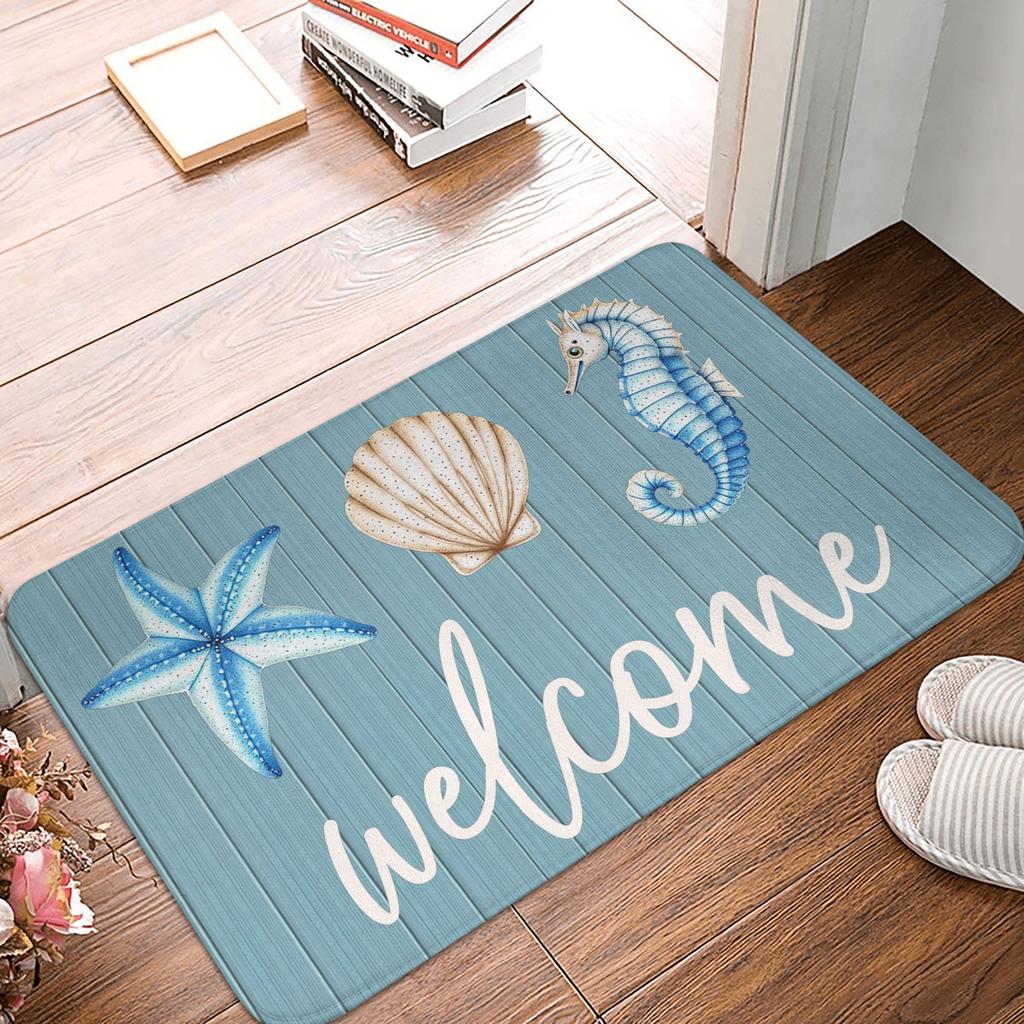 Coastal Ocean Life Front Floor Door Entrance Mat Indoor  Kitchen Bathroom Doormat Bedroom Carpet Rug