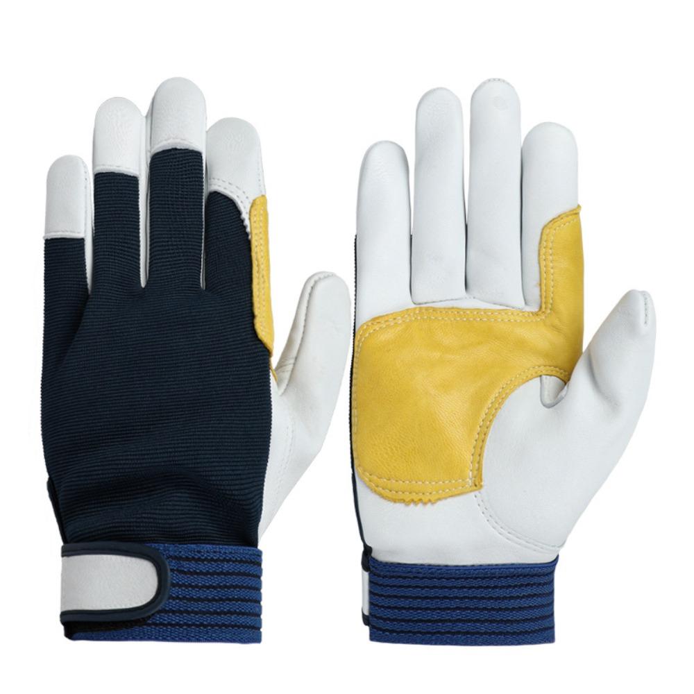 1 pair Tough Grip Labor Insurance Gloves Thickened Welding Gloves Leather Work Gloves Mechanic Work