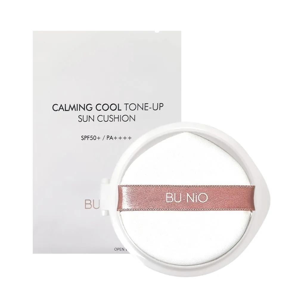 BU:NiO Bare Face Cushion Set (Calming Cool Tone-Up Sun Cushion Main Product 25g + Refill 25g X 2 + Calming Toner Mist 100ml)
