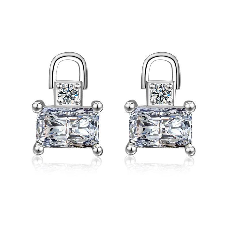 925 Sterling Silver Earrings for Women Original Charm Double Hoop Earrings Pave CZ Fine Engagement Anniversary Jewelry E557