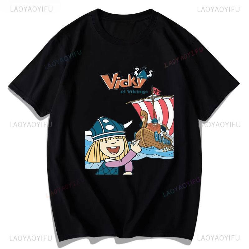 

Wickie Und Die Starken Mnner Shirt Vicky The Viking Y2k Woman Clothing Cheap Material Polyester Short Sleeve Printed Tee 5XL різнокольоровий