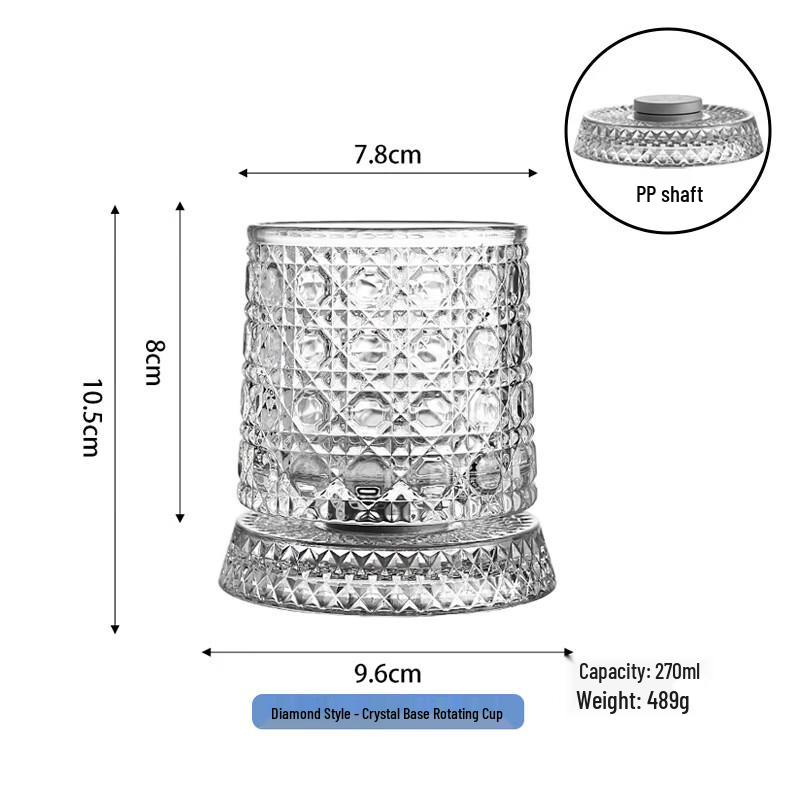 Diamond Rotating Spirit Tumblers (Set of 2)