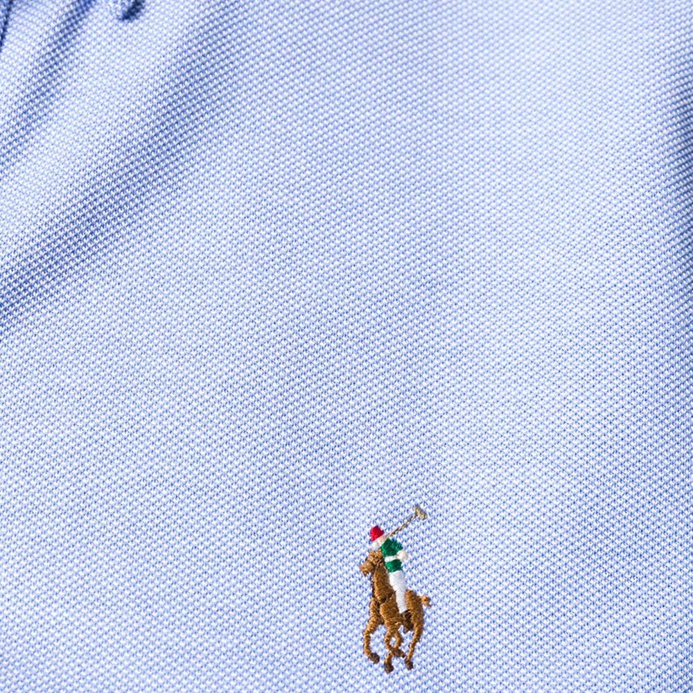 Polo Ralph Lauren Logo Embroidered Slim Fit Long Sleeve Shirt Women Shirts Blue 211664427-001