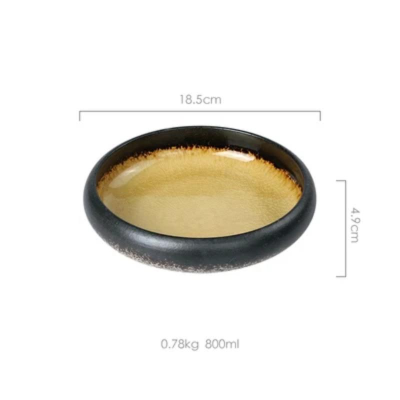 1Pcs Creative Kiln Ice Split Glaze Ceramic Plate Japanese Sushi Sashimi Plate Dish Salad Plate