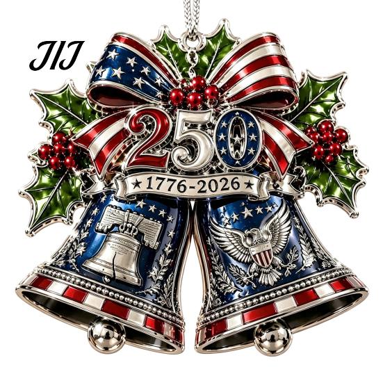 Patriotic Christmas Tree Snowflake Ornaments 250 Anniversary USA Ornament, United States 1776-2026 250th Holiday Gift for Family Friends Keepsake,