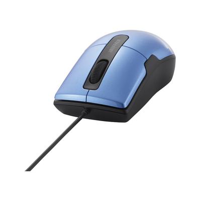 Buffalo BUFFALO Wired BlueLED Mouse, Silent3 ButtonsMedium Size, Blue BSMBU26SMBL