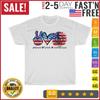Peace Love America Flag Sunflower 4th Of July Memorial Day T Shirt Men Women NEW