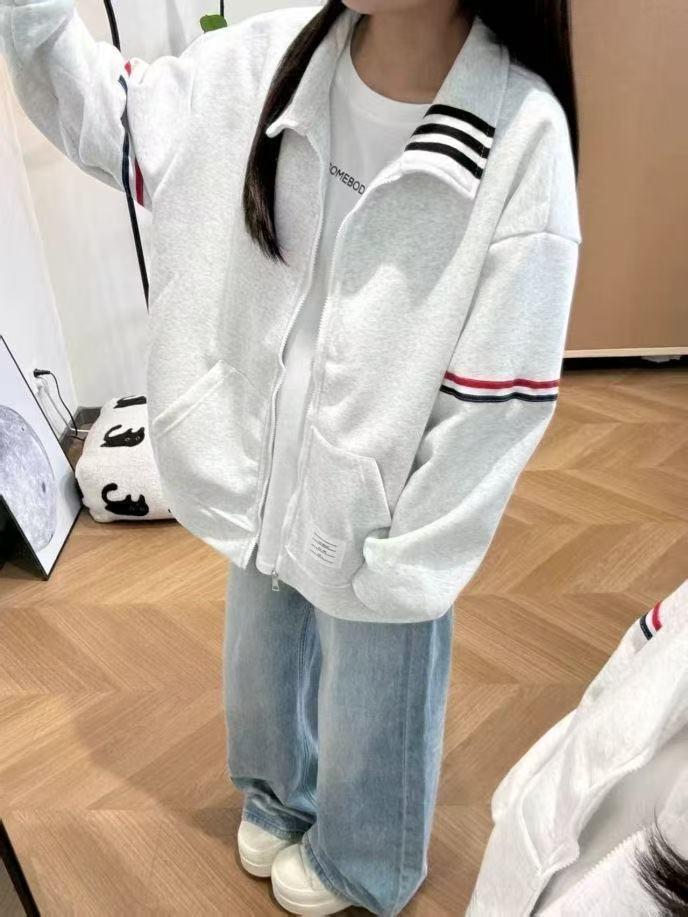 Damen Koreanischer Stil Stehkragen Sweatshirt Jacke - 2025 Herbst Lässig Locker Baseball Oberteil