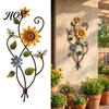 Pastoral Style Wall Hanging Sunflower Bee Art Decor, 2D Flat Floral Hanging, Country Garden Decorative Accessories Flower Ornament for Fence