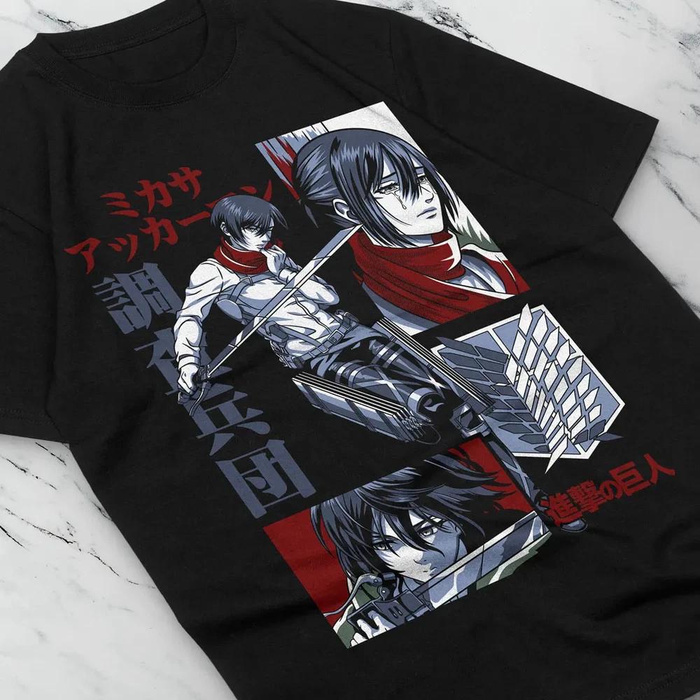 Anime Attack On Titan Mikasa AckerUnisex Warrior Black TShirt S
