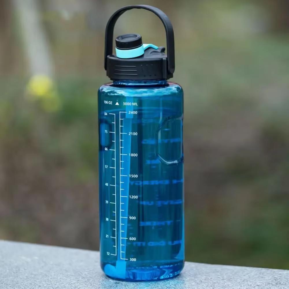 1.5 L/2L/3L Bottled Large Capacity Sports Water Cup Leak-proof With Time Marker And Straw Plastic For Home Outdoor Sports