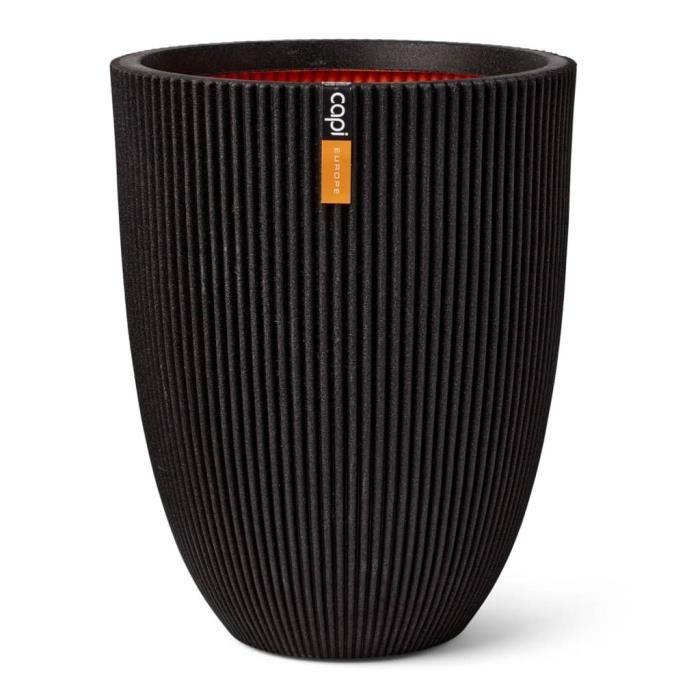 CAPI EUROPE Elegant Vase GROOVE - 46x58 Cm - Black