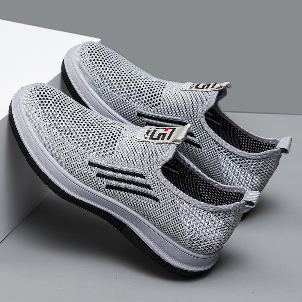 2025 New Spring and Summer Mesh Breathable Fly-woven Casual Sports Shoes Men's Mesh Shoes Work Shoes Men's Cloth Shoes