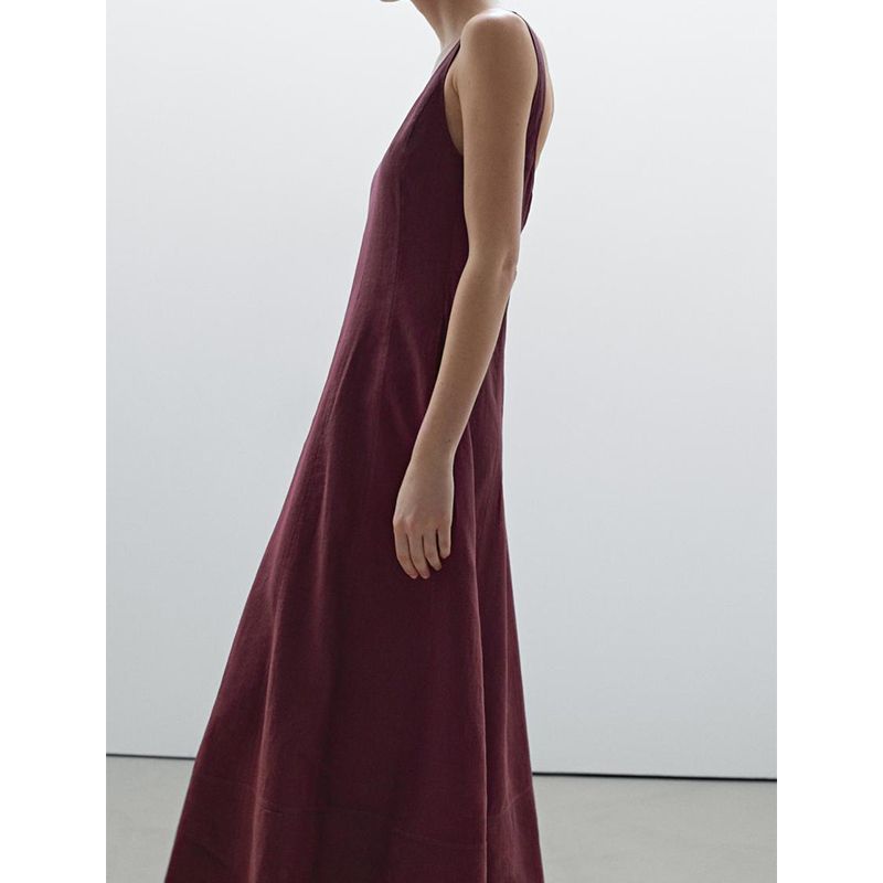 MD Spring/Summer New Arrival Women's Clothing French Style Casual Drape Long Linen Blended Vest Dress 6630586