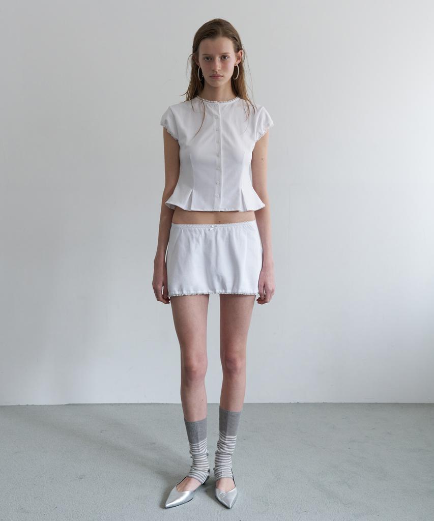 Obeodyupeulleeo Lace Mini Skirt_White