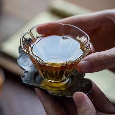 Tasse à eau japonaise Fleur Florale Mini Verre Résistant à la Chaleur Tasse à Thé Kung Fu Japonais Ensemble de Tasses à Thé Verres à Vin Fournitures