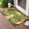 Sunlit Forest Path Doormat Enchanted Woodland Scene Print Large Decorative Mat for Entryway & Serene Home
