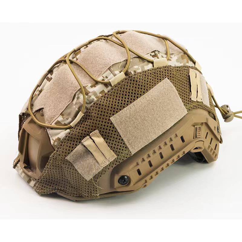 Outdoor Tactical Camouflage FAST Helmet Cover with Elastic Cord