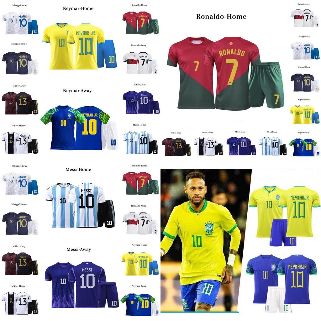 Katar Messi Ronaldo Neymar Müller Kinder Fußballtrikot Atmungsaktives und strapazierfähiges Qualitätspolyester