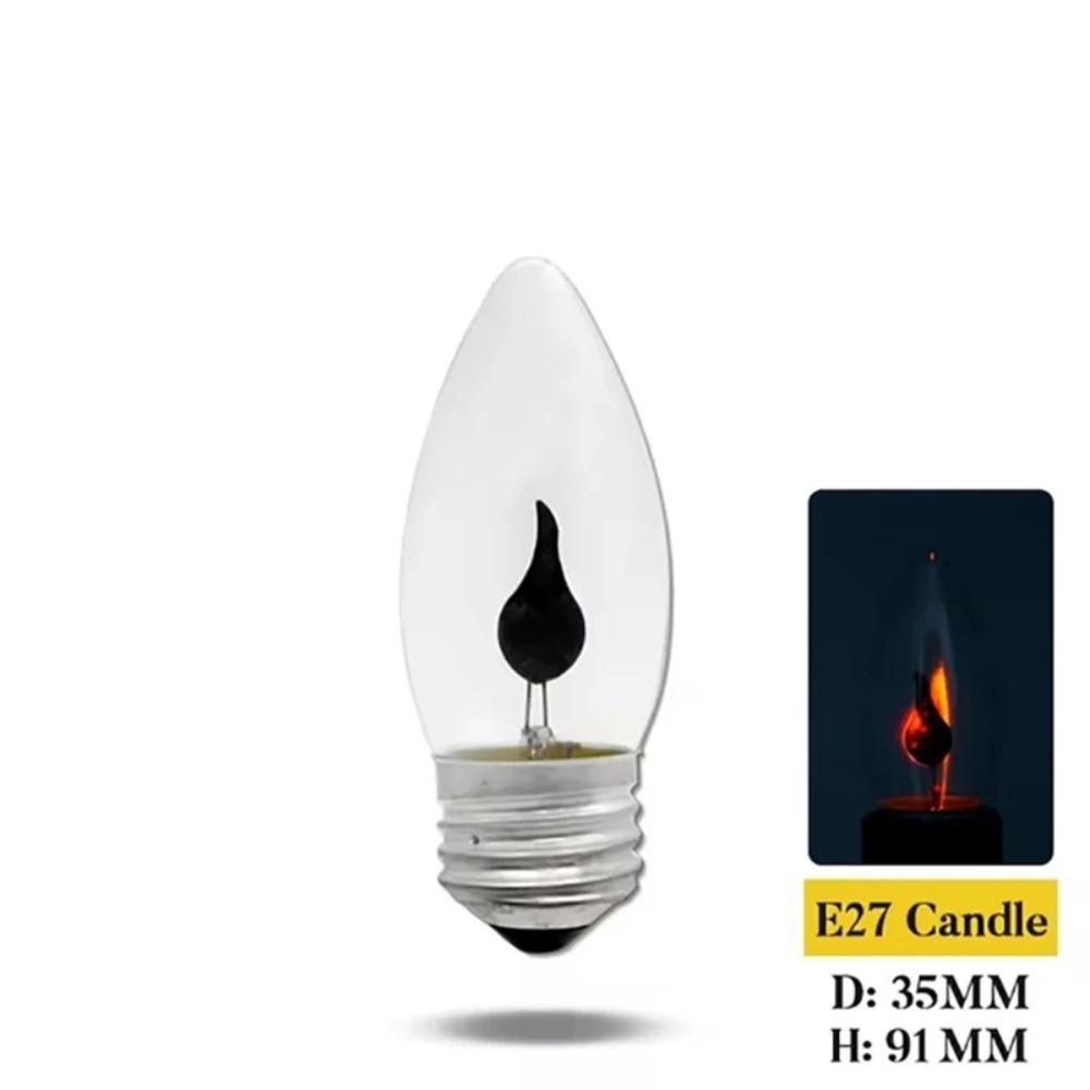 LED Flame Tip Design LED Flame Bulb Filament Style Nature Fire Effect Flickering Light Bulb Vintage Filament Bulb Bar Decor