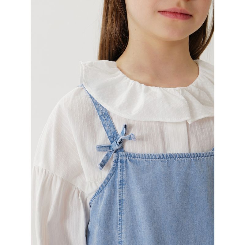 Mark Jenny Girls' Artistic Denim Suspender Dress Children's Sweet Dress Spring New Style 250181