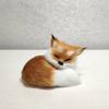1PC Mini Simulation Fox Plush Ornament Squatting Fox Model Figurine Doll for Home Decoration Craft Christmas Party Children Gift