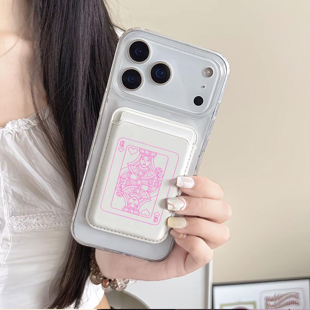 Poker Pattern For Magsafe wallet Magnetic Card holder Phone Case For iPhone 16 13 16 15 12 14 17 Pro Max Case 16E 15 Plus Cover