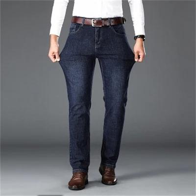 Pánska bavlna Stretch Slim Jeans Rovná verzia Business Fashion Denim Nohavice Vintage Modrá Značka Nohavice Čierna