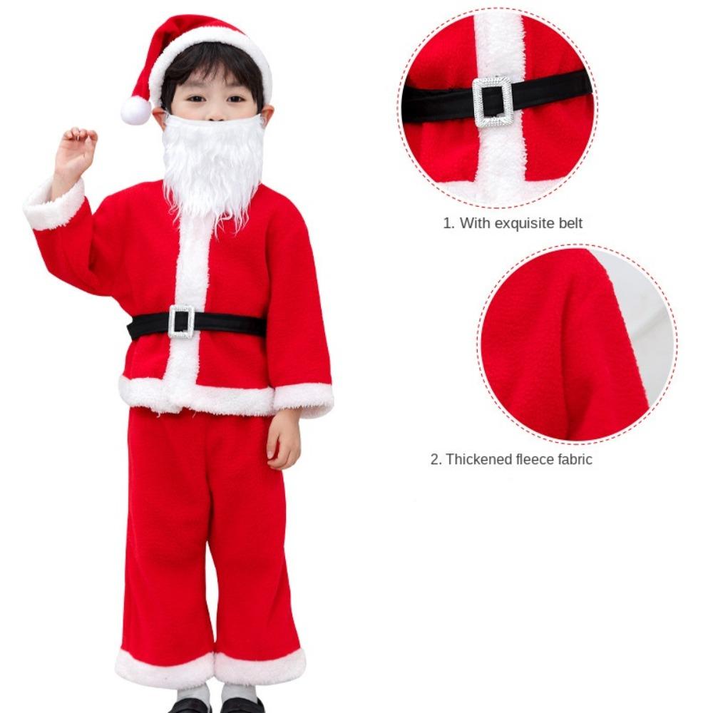 Fleece Children's Christmas Clothes Long Sleeve Kids Cosplay Clothes  Children