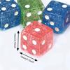 6 Stück 19 mm quadratische Ecke Acryl Würfel, Glitzer Sechsseitige Würfel Set mit weißen Markierungen für Familien-Brettspielgebrauch Täglich