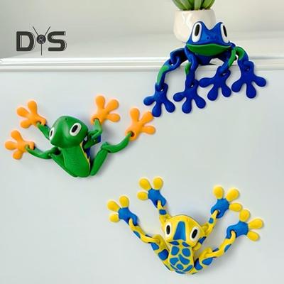 Magnetická 3D tištěná hračka žába pohyblivé spoje Magnet na ledničku žabka Kloubová figurka zvířátka Domácí kancelář Počítačový monitor Dekorace